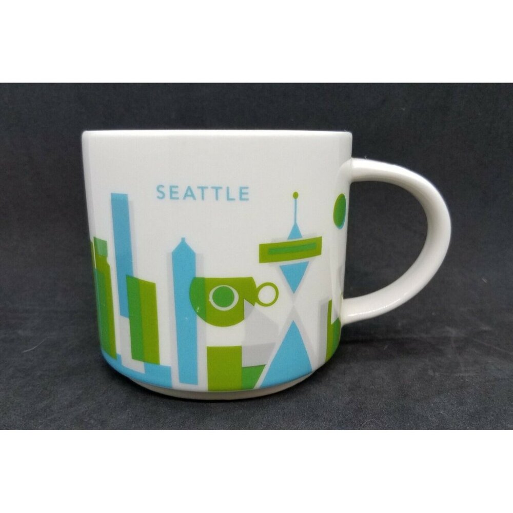 Starbucks You Are Here Collection Seattle Mug 14 Oz Blue Interior Ceramic